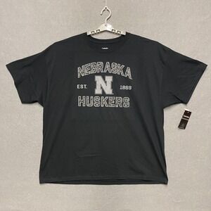 Nebraska Huskers Shirt Men 3XL Black Graphic Tee Football Fan Apparel N EST 1869